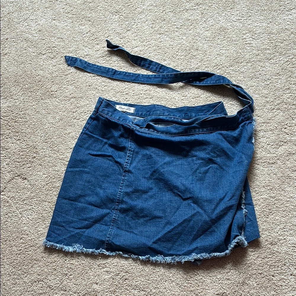 Madewell Blue Mini Wrap Skirt Casual